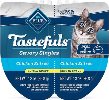 Tastefuls Savory Singles Chicken Entrée Cuts in Gravy Adult Cat Food, 2.6-oz cup, case of 24