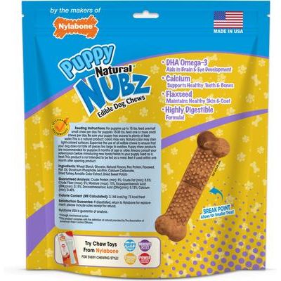 Golosina masticable para cachorros Nubz con sabor a pavo y batata, 28 unidades