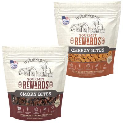Bundle: Wholesomes Rewards Smoky Bites Biscuit + Rewards Cheezy Bites Biscuit Dog Treats