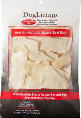 Golosinas para perros DogLicious Natural Rawhide Chips, bolsa de 1 lb