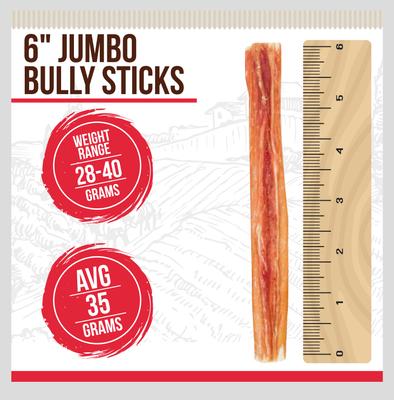 Jumbo 6-in Bully Sticks Dog Treats, 3 count