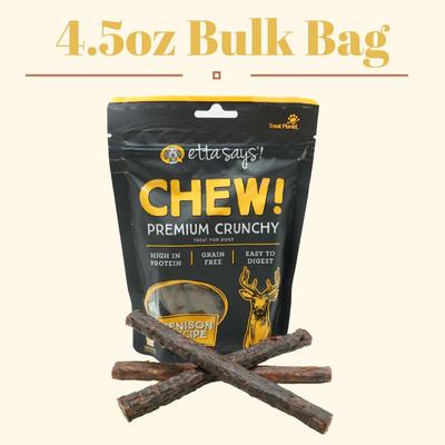 Chew! Premium Crunchy Venison Recipe Grain-Free Dog Treats, 4.5-oz bag