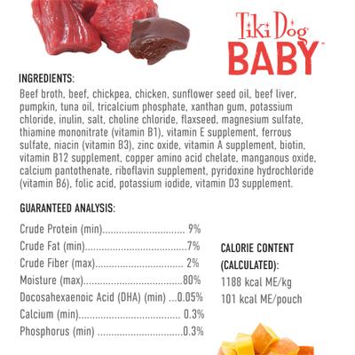 Baby Mousse for Puppies Grain-Free, Beef, Beef Liver & Pumpkin Recipe Wet Dog Food, 3-oz pouch, case of 12