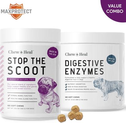 MaxProtect Digestive & Scoot + Heal Bowel Health & Digestive Support Soft Chew Supplement for Dogs, 240 count