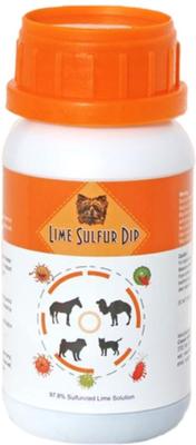 Tratamiento para pulgas y garrapatas con lima y azufre para perros y gatos con picazón y piel seca (botella de 16 onzas líquidas)