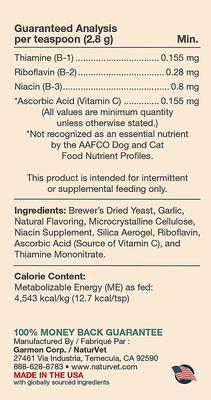 Brewers Dried Yeast Skin & Coat Powder Supplement for Dogs & Cats, 1-lb jar