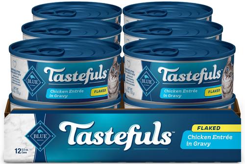 Tastefuls Natural Flaked Chicken Entree in Gravy Wet Cat Food, 5.5-oz can, case of 12