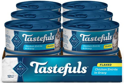 Tastefuls Natural Flaked Chicken Entree in Gravy Wet Cat Food, 5.5-oz can, case of 12