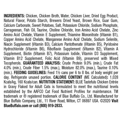 Comida húmeda para gatos Tastefuls Natural Flaked Chicken Entree en salsa, lata de 5.5 oz, caja de 12