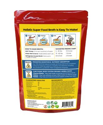 Caldo holístico Super Food para romper piedras, concentrado con sabor a carne de res, suplemento para perros y gatos, bolsa de 127 g