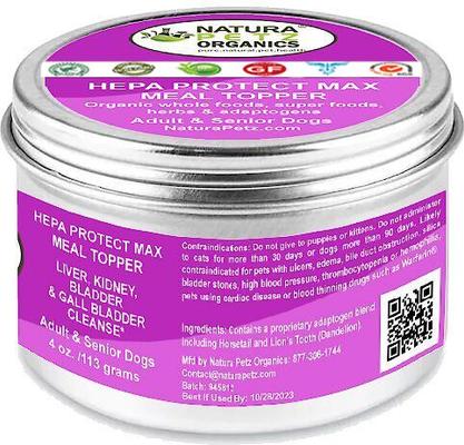 HEPA PROTECT MAX MEAL TOPPER - Liver, Kidney, Bladder & Gall Bladder Support & Cleanse* Dog Supplement, 4-oz jar