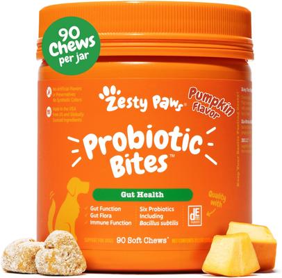 Probiotic Bites Pumpkin Flavored Soft Chews Gut Flora & Digestive Supplement for Dogs, 270 count