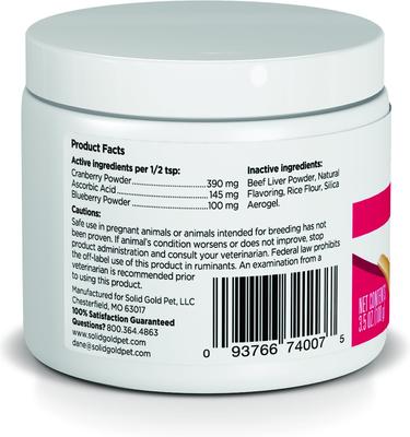 Berry Balance Cranberry Urinary Tract Health Powder Supplement for Dogs & Cats, 3.5-oz jar