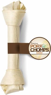 Golosina masticable para perros con nudo de piel de cerdo horneado de 11 pulgadas, 1 unidad