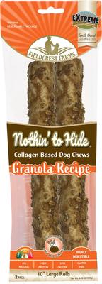 Nothin' to Hide Large Roll 10-inch Granola Flavor Dog Chews, 2 count