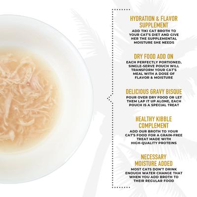 Caldos Born Carnivore con pollo en caldo, alimento húmedo sin cereales para gatos, bolsa de 1.3 oz, caja de 12