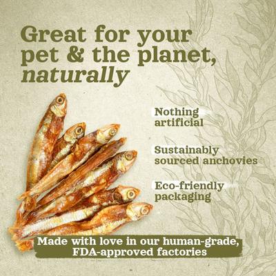 Whole Anchovies Natural Dog Treats, 3-oz bag