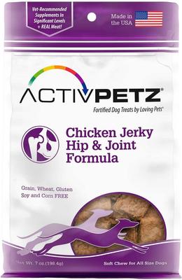 Activpetz Chicken Jerky Hip & Joint Dog Treat, 8-oz bag