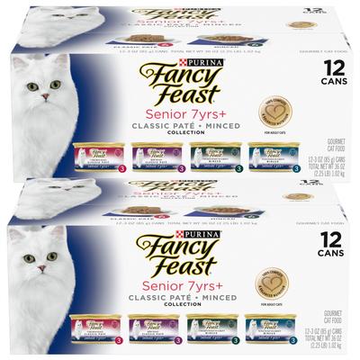 Senior 7+ Chicken, Beef & Tuna Feasts Variety Pack Canned Cat Food, 3-oz can, case of 24