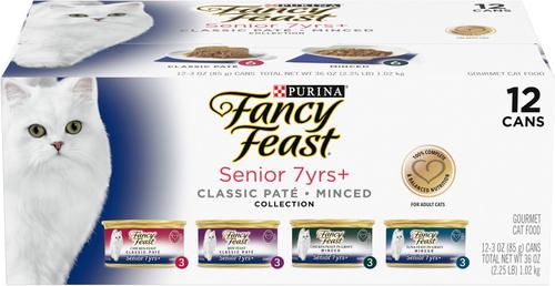 Senior 7+ Chicken, Beef & Tuna Feasts Variety Pack Canned Cat Food, 3-oz can, case of 24