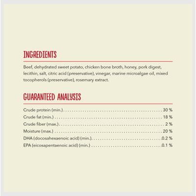 Golosinas para perros con carne de res masticable y tiras de soporte para caderas y articulaciones, bolsa de 4 oz