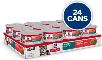 Adult Indoor Salmon & Vegetable Medley Minced Wet Cat Food, 5.5-oz can, 24 count