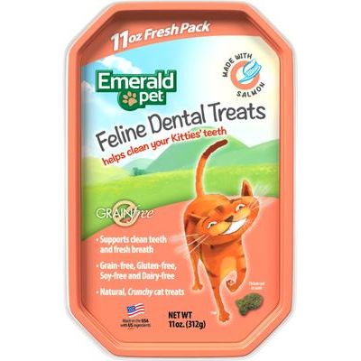 Golosinas para gatos sin cereales con sabor a hierba gatera Feline Dental, bolsa de 325 g