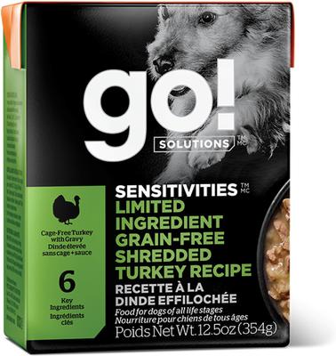 Sensitivities Limited Ingredient Grain-Free Shredded Turkey Dog Food, 12.5-oz, case of 12