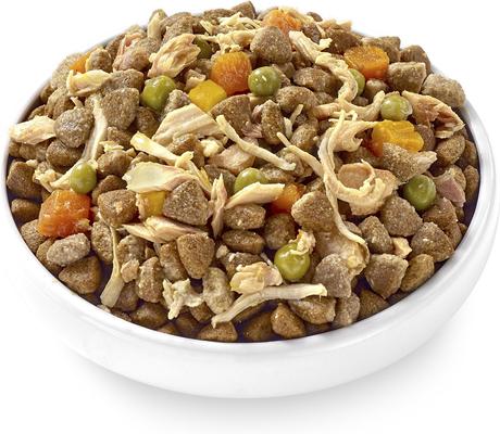 Taste Toppers - Alimento húmedo natural para perros con pechuga de pollo, salmón y verduras en caldo, bolsa de 5.5 oz, caja de 12