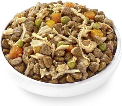 Taste Toppers - Alimento húmedo natural para perros con pechuga de pollo, salmón y verduras en caldo, bolsa de 5.5 oz, caja de 12