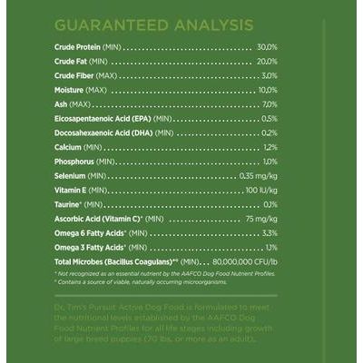 Alimento seco para perros Active Dog Pursuit Formula, bolsa de 40 lb