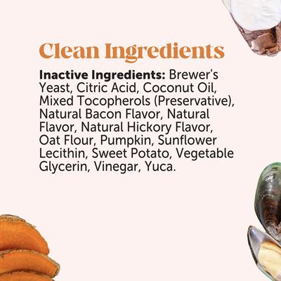 Hip + Joint Health Max-Strength Hickory Bacon Flavor Glucosamine Supplement for Dogs, 90 count