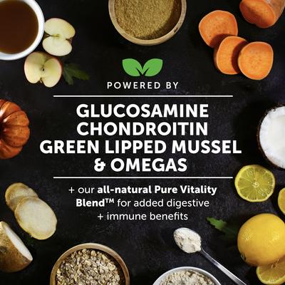 Hip + Joint Health Max-Strength Hickory Bacon Flavor Glucosamine Supplement for Dogs, 90 count