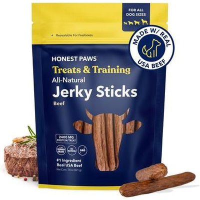 Snacks de cecina para perros con sabor a carne, sin cereales, en bolsa de 7.8 oz