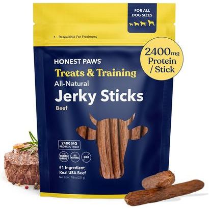 Snacks de cecina para perros con sabor a carne, sin cereales, en bolsa de 7.8 oz