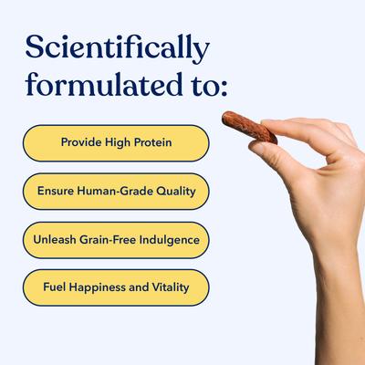 Snacks de cecina para perros con sabor a carne, sin cereales, en bolsa de 7.8 oz
