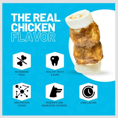 5-6-in Cheek Roll Chicken Wrapped Dog Natural Chew Treat, 10 count