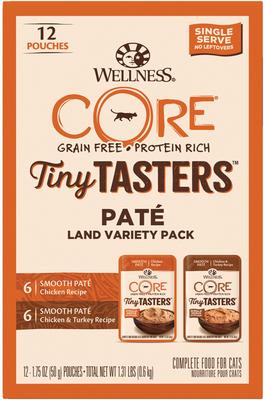 CORE Tiny Tasters Chicken Pate Grain-Free Cat Food Pouches, 1.75-oz, pack of 12