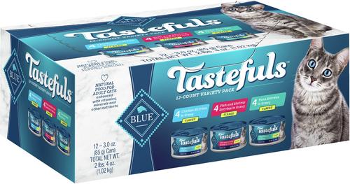 Tastefuls Tuna, Chicken, Fish & Shrimp Variety Pack Flaked Canned Cat Food, 5.5-oz can, case of 12
