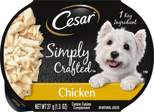 Bundle: Cesar Wholesome Bowls Chicken, Carrots, Barley & Green Beans Recipe Wet Food + Simply Crafted Chicken Wet Dog Food Topper