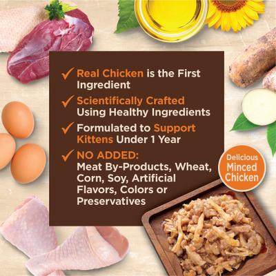 CORE Tiny Tasters Kitten Chicken Grain-Free Minced Wet Cat Food, 1.75-oz pouch, case of 12