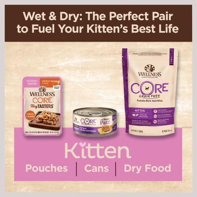 CORE Tiny Tasters Kitten Chicken Grain-Free Minced Wet Cat Food, 1.75-oz pouch, case of 12