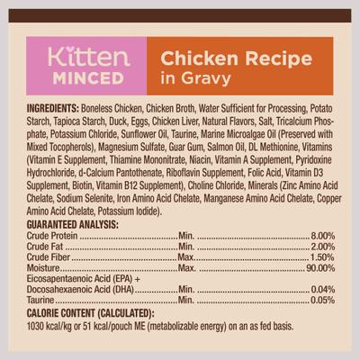 CORE Tiny Tasters Kitten Chicken Grain-Free Minced Wet Cat Food, 1.75-oz pouch, case of 12