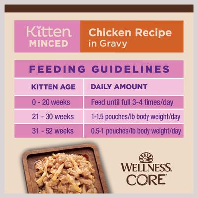 CORE Tiny Tasters Kitten Chicken Grain-Free Minced Wet Cat Food, 1.75-oz pouch, case of 12