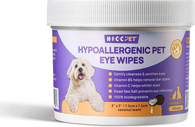 Toallitas hipoalergénicas para ojos de perros y gatos, 100 unidades