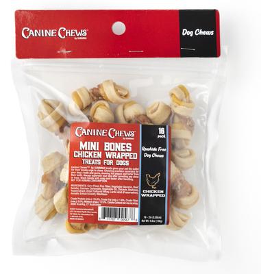 2 to 3-inch Mini Dog Bones Chicken Flavored Dog Chews, 16 count