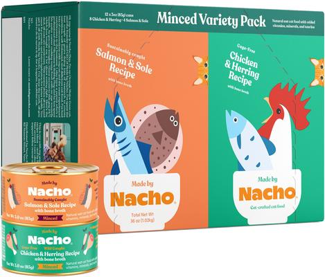 Chicken, Herring & Salmon Variety Pack Minced Wet Cat Food, 3-oz can, case of 12