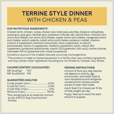 Bundle: CANIDAE PURE Petite Small Breed Terrine Style Dinner with Chicken & Peas + Small Breed Escalloped Style Dinner with Salmon & Shrimp Wet Dog Food Trays