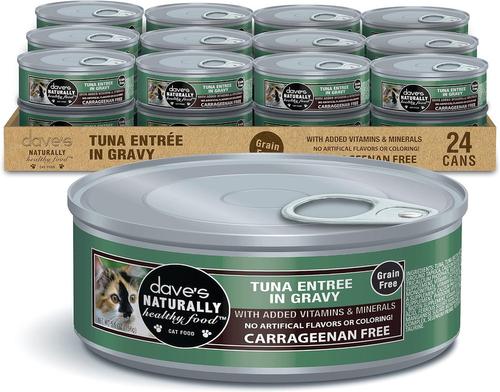Naturally Healthy Tuna Entree in Gravy Pate Grain-Free Wet Cat Food, 5.5-oz can, 24 count