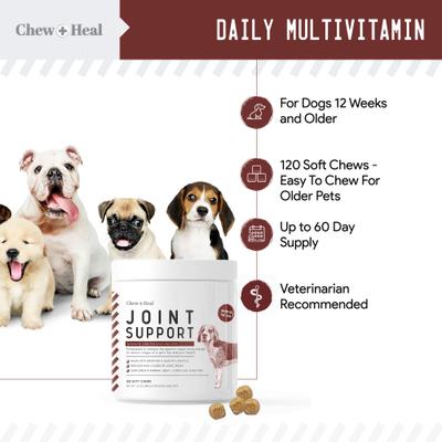 4-IN-1 Support Chews Dog Supplement & Chew + Heal Joint Support Chews Dog Supplement, 240 count